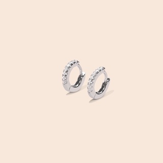 GEMMAPIECE ต่างหูห่วง 9mm Diamond Huggies Earring