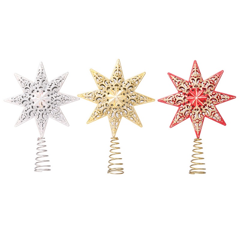 Yu Shop Decorative Home Christmas TreeTopper Star Decorative Metal Glitter Ornament