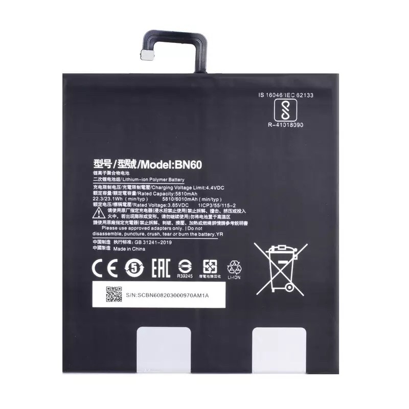 แบตเตอรี่ Xiaomi Mi Pad 4 Mipad 4 Battery Xiao Mi BN60 5810MAh แท็บเล็ตแบตเตอรี่เครื่องมือ รับประกัน 3 เดือน