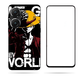 เคสฟิล์มกระจกนิรภัย ป้องกันรอย ลาย One Piece สําหรับ ASUS Zenfone 9