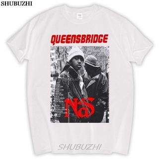 เสื้อยืดผ้าฝ้ายNas เสื้อยืดคอกลม ผ้าฝ้าย 100% พิมพ์ลาย queensbridge แฟชั่นฤดูร้อน สําหรับผู้ชาย sbz5195L XL  XXL 3XL