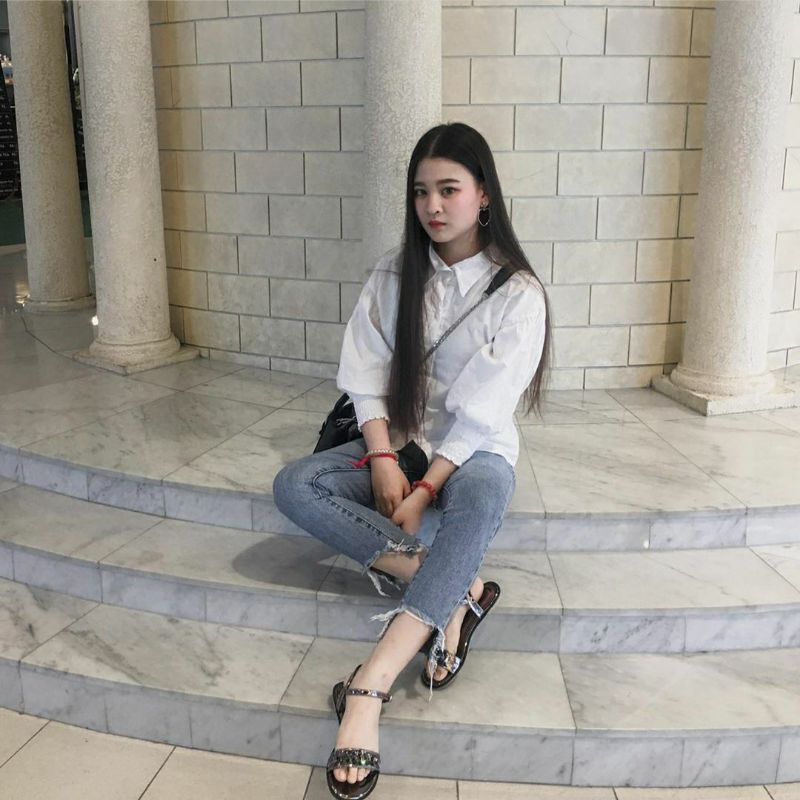 A49รองเท้ารัดส้น Kwintra รุ่น Sandals Blink สีเทาเมทาลิค