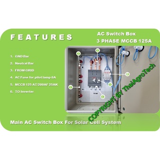 AC Switch Box 3Phase MCCB 125A ABB สำหรับงานโซล่าเซลล์