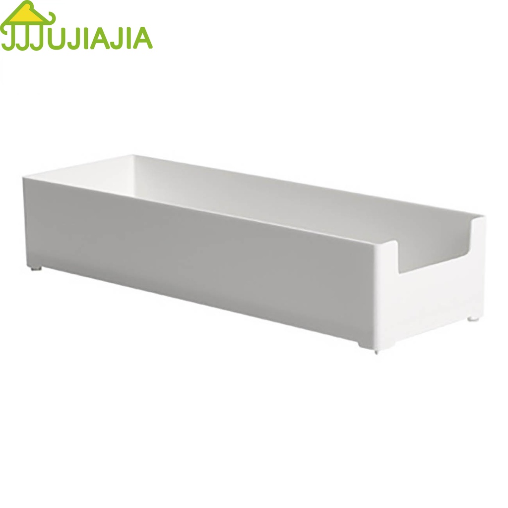 JUJIAJIA ลิ้นชักแยกกล่องจัดระเบียบสก์ท็อปหนากล่องเก็บครัวสี่เหลี่ยมพลาสติกออแกไนเซอร์