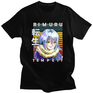 [COD]เสื้อยืด ผ้าฝ้าย พิมพ์ลายอนิเมะ That Time I Got Reincarnated As A Slime สีดํา สไตล์ฮาราจูกุ สําหรับผู้ชายS-5XL