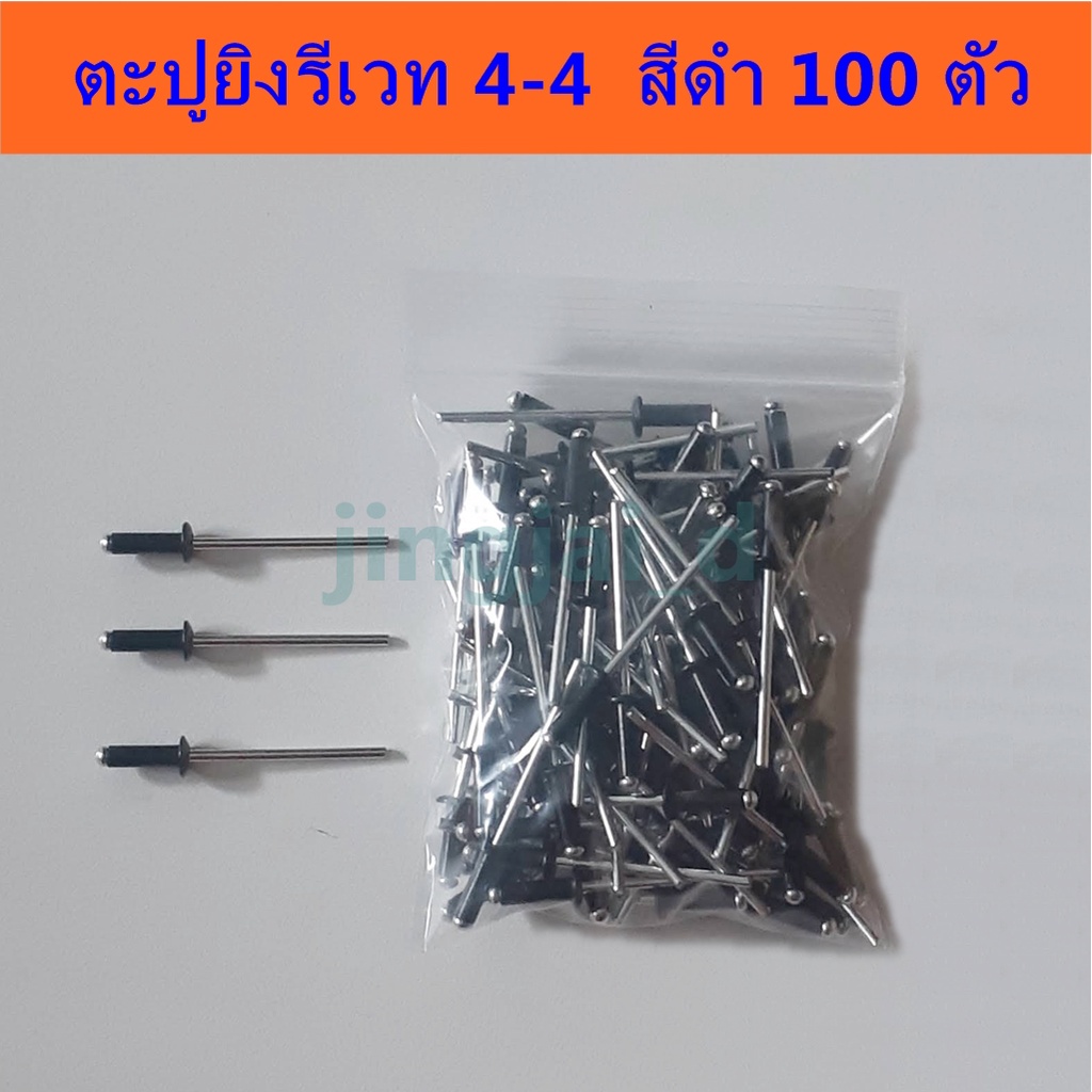 ตะปูรีเวท4-4 สีดำ,สีเงิน แบ่งขาย 100 ตัว