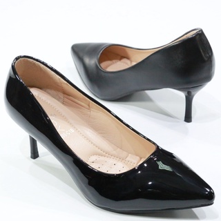 ราคารองเท้า 9696 รองเท้าผู้หญิง รองเท้าคัชชู หัวแหลม ส้นสูง รองเท้าคัชชูสีดำ รองเท้าส้นสูง 2.5 นิ้ว FAIRY
