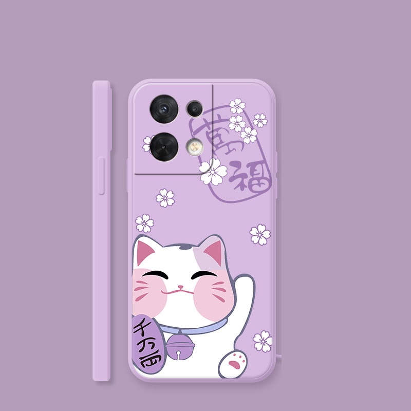 DMY เคสแมวนําโชค OPPO Reno 8 8T 7 pro 8Z 7z 6z 6 5 pro 4 3 pro 2F 2 Z R9S R11S R15 R17 pro ฝาครอบซิล