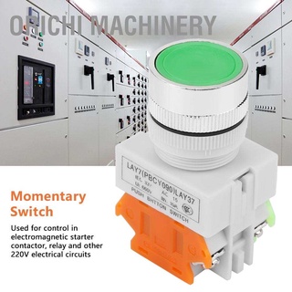 Orichi Machinery สวิทช์ปุ่มกดหัวแบนสีเขียว 22 มม. Lay37-11Bn