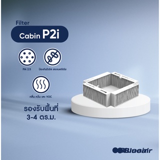 Blueair ไส้กรองอากาศ แผ่นกรองอากาศ รุ่น Blueair Cabin สำหรับเครื่องฟอกอากาศในรถ รุ่น P2i (Particle+Carbon Filter)