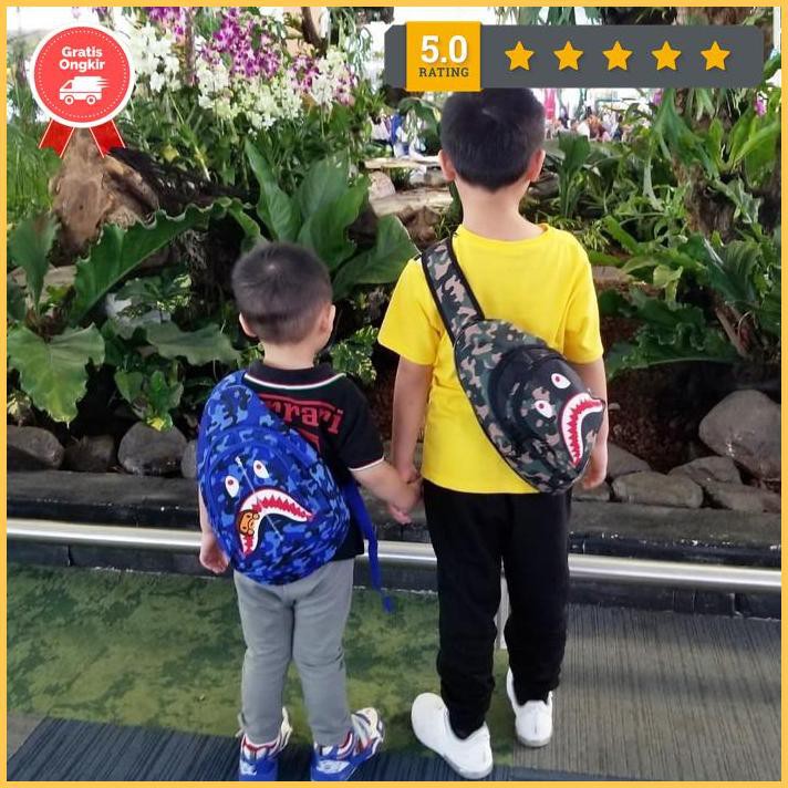 Kids Bape Crossbosy Bag กระเป๋าสะพายเด็กผู้ชาย - Bape Blue Jneny789
