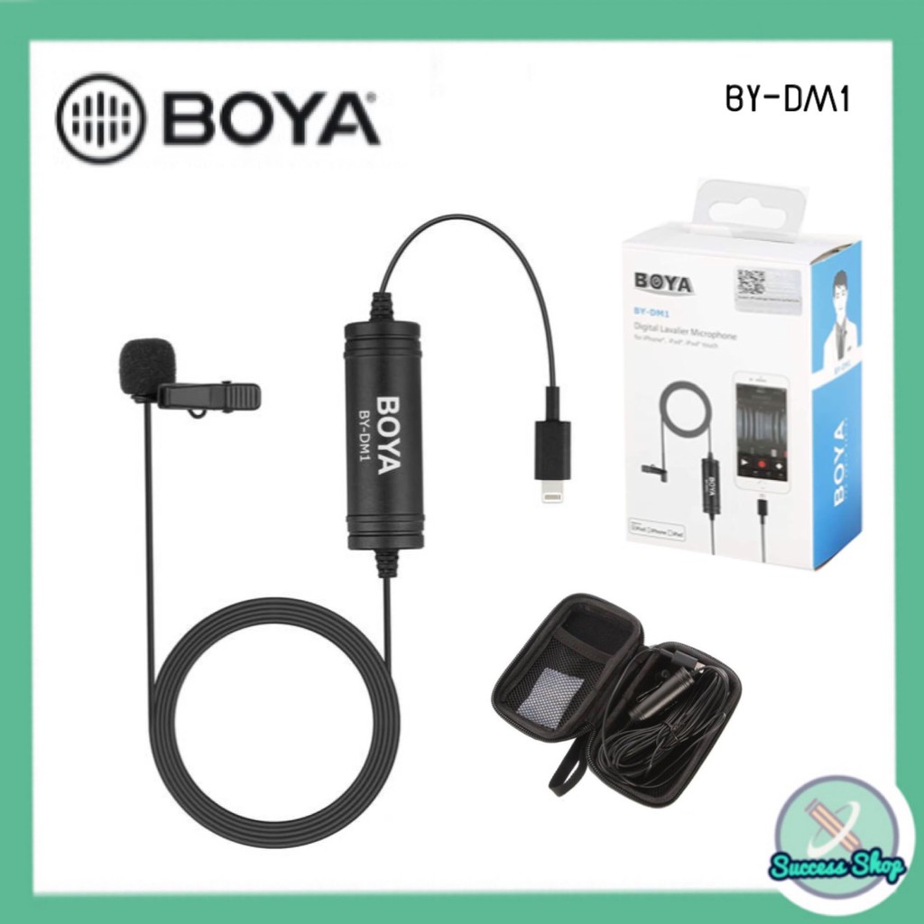BOYA BY-DM1 Digital Lavalier Microphone 6m Length Clip-On Mic IOS Interface