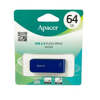 Apacer AH334 USB2.0 แฟลชไดร์ฟ 64GB สีน้ำเงิน (Apacer AP64GAH334U-1)