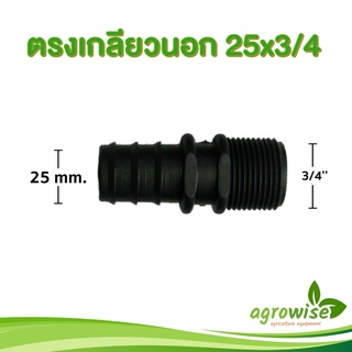 ท่อ pe ต่อตรงเกลียวนอก ข้อต่อตรง เกลียวนอก ขนาด 25mm เป็น 3/4 นิ้ว 25 มิล เป็น 6 หุน