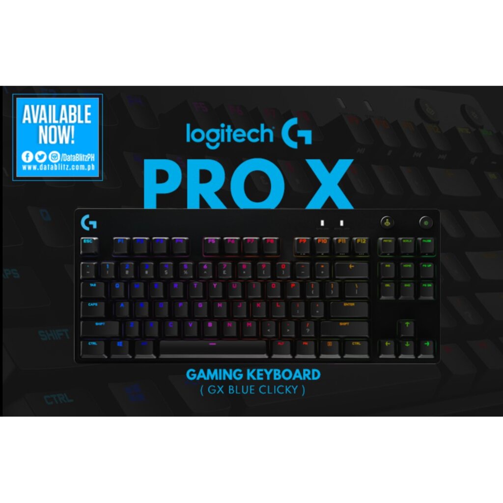 ﹍HOT⚡️ Logitech G Pro X Mechanical Gaming Keyboard with GX BLUE CLICKY ...