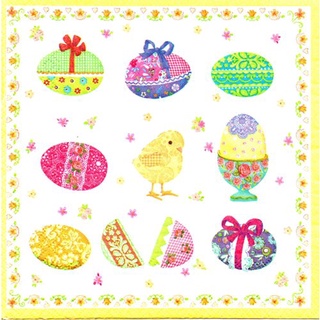 Pladao Napkin ภาพเทศกาล อีสเตอร์ Easter Hide and Seek กระดาษ แนพกิ้น สำหรับงานศิลปะ เดคูพาจ decoupage ขนาด L 33x33