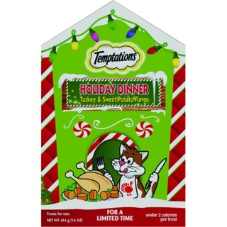 *พร้อมส่ง ขนมแมวขัดฟัน (454 g) Temptations Holiday Dinner Turkey &amp; Sweet Potato Flavor Cat Treats