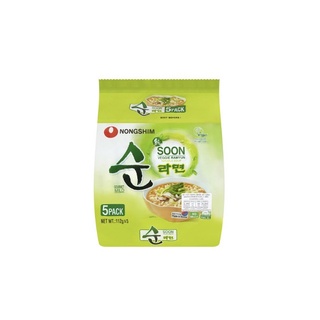 Nongshim Soon Veggie Ramyun Instant Noodle Soup 112g x 5 Packs นงชิม รสผัก แพค 5