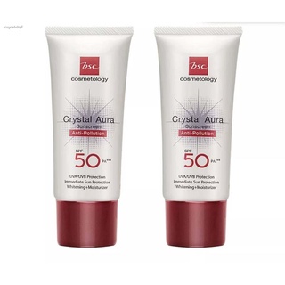 (มีคูปองส่งฟรี ) ( หมดอายุ 10/2024 )*  BSC CRYSTAL AURA SUNSCREEN SPF 50 PA+++  25 กรัม ครีมกันแดด