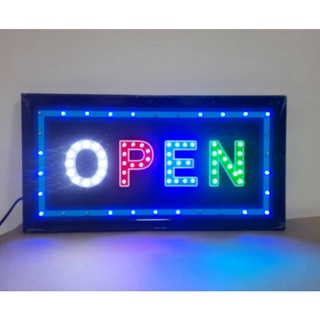 OPEN ป้ายไฟ LED ป้ายข้อความ ป้ายOPEN ป้ายตกแต่งร้าน รุ่น TNK-OPEN34