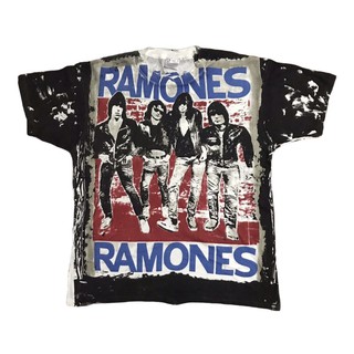 เสื้อวงผ้ากัด วินเทจ โอเวอร์ปริ้นส์ OVP RAMONES 90’ Size L _ XL