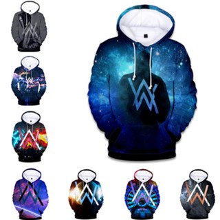 2020 ใหม่ เสื้อฮู้ดดี้ พิมพ์ลาย Alan Walker Alan Walker Starry Sky 3D สีพื้น ฤดูใบไม้ร่วง