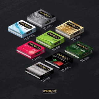 Onetouch Condom ถุงยางอนามัย วันทัช ทุกรุ่น  ขนาด 49 - 56 มม. (บรรจุ 3ชิ้น/กล่อง) [1 กล่อง] One touch