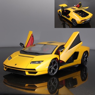 Maisto โมเดลรถแข่ง Lamborghini Countach LPI 800-4 สีเหลือง ของเล่นสําหรับเด็ก 1:18