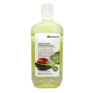 bynature แชมพูอะโวคาโด 300ml  Avocado intensive Shampoo ฟื้นฟูผมแห้งแตกปลาย #8854616002079--