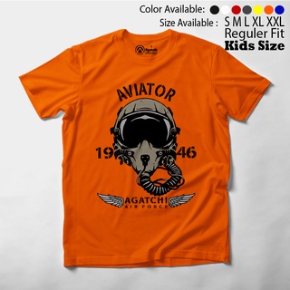 ROUND คอลูกเรือเสื้อยืด ลาย Air Force Aviator Agatchi สําหรับเด็กผู้ชาย-4XL