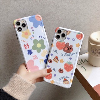 เคสไอโฟน เคสซิลิโคน 11 promax iPhone case เคสนิ่ม เนื้อซิลิโคน for iPhone X XS MAX XR  7+ 8PLUS full FLOWERเขียว TPU-S10