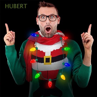 Hubert สร้อยคอไฟ LED รูปหลอดไฟคริสต์มาส สําหรับผู้ใหญ่ และเด็ก