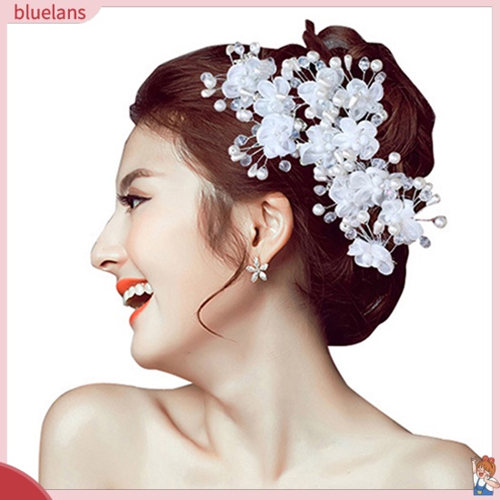 Headpieces, Tiaras & Flower Crowns 10 บาท [Bluelans] กิ๊บติดผม สีขาว สำหรับเจ้าสาว 1 ชิ้น Fashion Accessories
