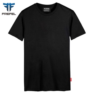 เสื้อยืดอินเทรนด์FreFel  เสื้อยืดเปล่า เสื้อยืดสีพื้น เสื้อยืดคอกลม_สีดำ