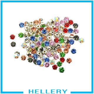 ( Hellery ) ไรน์สโตนหลายสีสัน 6 มม . 100 แพ็คสําหรับเย็บผ้า