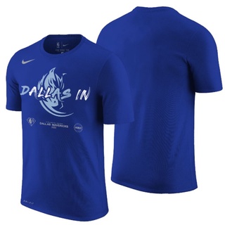 เสื้อยืด ลายบาสเก็ตบอล Dallas Mavericks All In Blue NBA Playoffs Mantra