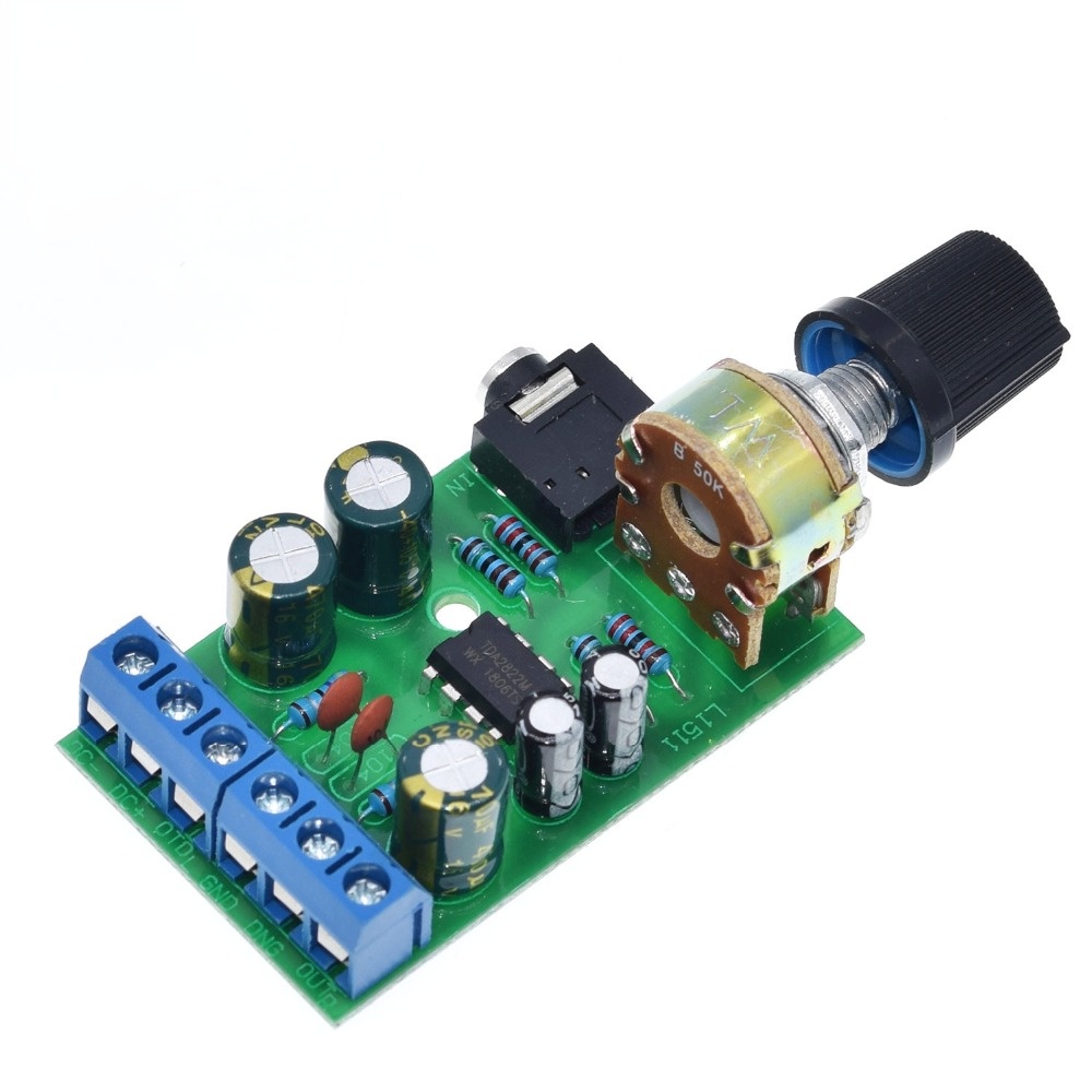 Tda2822m บอร์ดโมดูลขยายเสียงสเตอริโอ 2.0 ช่องสัญญาณคู่ AUX DC 1.8-12V