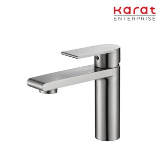 Karat Faucet ก๊อกผสมอ่างล้างหน้าแบบก้านโยกพร้อมป๊อปอัพ (สแตนเลส 304) KF-39-620-63