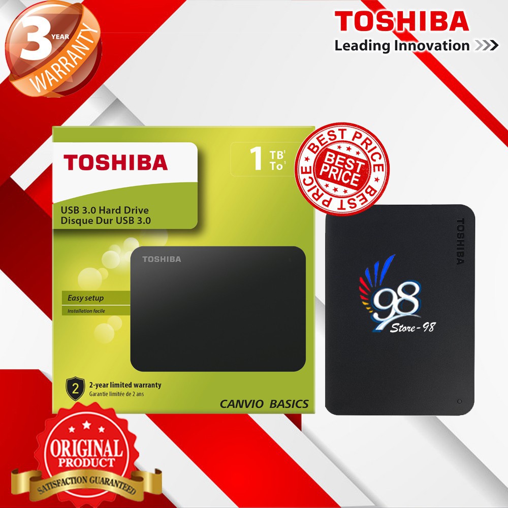 100% Brand New Toshiba Canvio Basics 1TB - HDD Hardisk / Harddisk External 2.5\" -
