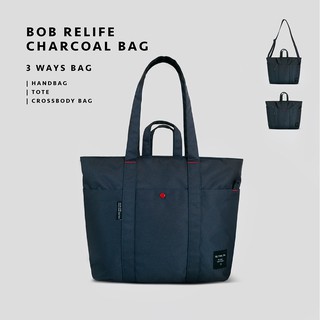 Bob relife charcoal navy กระเป๋าสะพายไหล่ รุ่นบ็อบชาโคล สีกรมดำ / กระเป๋าใส่โน็ตบุ๊ค laptop bag / กระเป๋าคอมพิวเตอร์