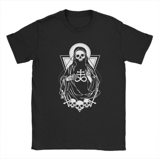 [COD]เสื้อยืดแขนสั้น พิมพ์ลายโครงกระดูก Grim The Macabre Saint Of Death Skull แฟชั่นสําหรับผู้ชายS-5XL