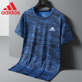 Adidas เสื้อยืดแขนสั้นลําลอง ผ้าเรยอน ทรงหลวม สไตล์เกาหลี แฟชั่นฤดูร้อน สําหรับผู้ชาย