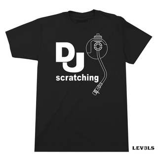 [S-5XL]เสื้อยืดไวนิล พิมพ์ลายโลโก้ Dj Scratching Logo 1200 หมุนได้