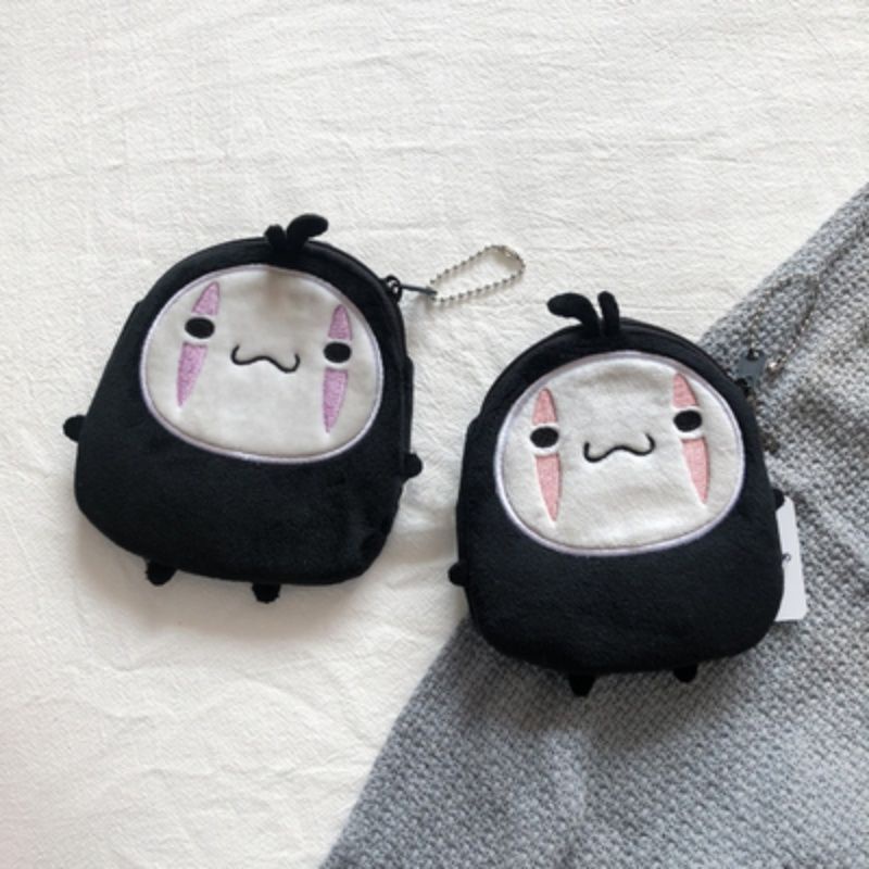 กระเป๋าใส่เหรียญ ผ้ากํามะหยี่ขนนิ่ม ขนาดเล็ก ลายการ์ตูน Hayao Miyazaki Spirited Away Mask แบบสร้างสรรค์ สไตล์ญี่ปุ่น สําหรับผู้ชาย