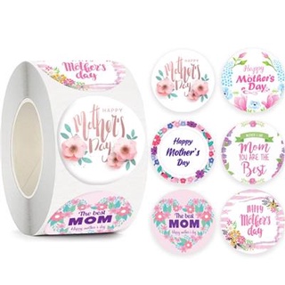 สติกเกอร์ แปะสินค้า สำเร็จรูป คละลาย1 MOTHER DAY 3.8 cm