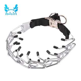 Dog Prong Training Collar, Metal Choke Pinch Dog Collar with Comfort Tips