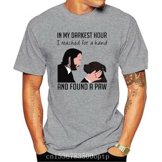 เสื้อยืดลําลอง แขนสั้น พิมพ์ลาย John Wick I Reached For A Hand And Found A Paw สีเทา สําหรับผู้ชาย ส่งฟรี 3 ชิ้น 236633S