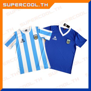 Argentina 1986 FIFA World Cup Retro เสื้อบอลย้อนยุคทีมชาติอาร์เจนตินา เสื้อบอลอาร์เจนตินาย้อนยุค  อาร์เจนตินารุ่นเก่า