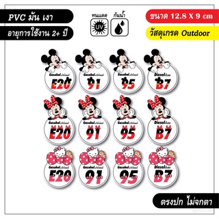 สติ๊กเกอร์ติดรถ ติดถังน้ำมัน แก๊สโซฮอล์ E20 91 95 ลายการ์ตูนน่ารัก V4