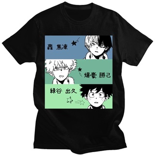 เสื้อยืด พิมพ์ลายอนิเมะ My Hero Academia Todoroki สไตล์ญี่ปุ่น แฟชั่นฮาราจูกุ สําหรับผู้ชาย